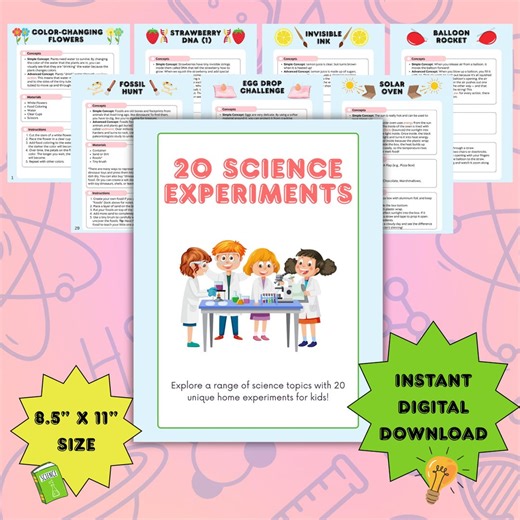 Printable Science Experiments for Kids: STEM Activities (digital Download) - Etsy