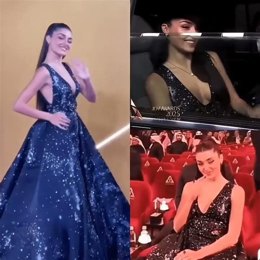Hande Erçel's UNREAL Galaxy Dress at Joy Awards! ✨ #HandeErçel #shorts