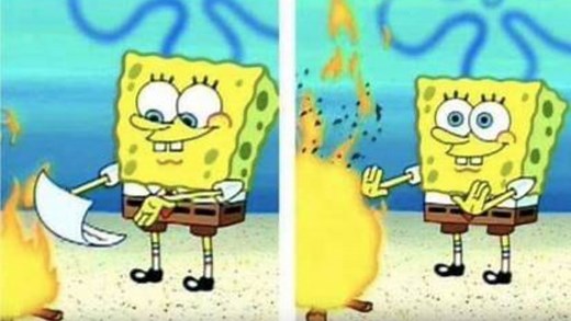 SpongeBob Burning Paper | Know Your Meme