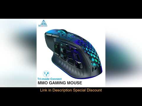 SOLAKAKA SM809 Pro Wireless MMO Gaming Mouse PAW3311 16 Side Buttons 24000 DPI RGB Honeycomb Program