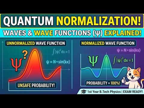 Normalization of Wave Functions | Quantum Mechanics Derivation (B.Tech 1st Year Physics) RGPV BT-201