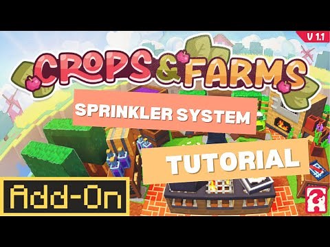 How to make a Sprinkler System TUTORIAL (Minecraft Crops and Farms ADD-ON)