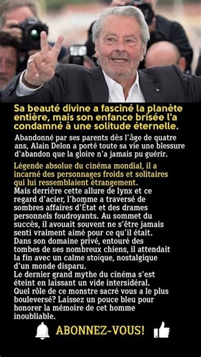 La blessure secrète d'Alain Delon: le drame caché derrière sa beauté!