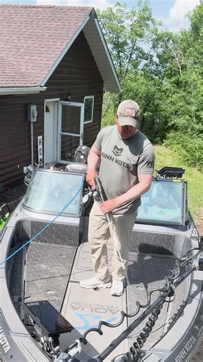 Giving the AquaTraction a deep clean before full blown musky season! The next 5 months she’s going to see a lot of fish slime and I don’t have to worry about wet, soggy, or stinky carpet! - #muskyfishing #fishingboats #lundboats #boats #marineflooring | Doug Wegner Fishing
