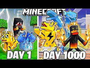 I Survived 1000 Days as ELEMENTAL CREATURES in Minecraft!