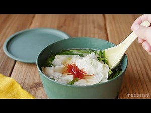 [Gyoza-style wonton soup] You'll be surprised when you try it! Easy midnight snack recipe in the ...