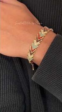 DIY Chevron Peyote Stitch Beaded Bracelet Tutorial | Miyuki Delica Beads