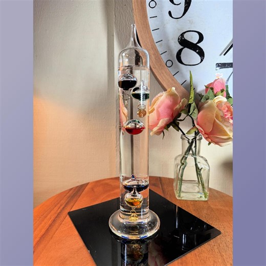 Vintage, 13”, Galileo, Liquid, Thermometer, With 5 Temp. Orbs, Made in Germany, 1980's B80-8-4 (#1) - Etsy