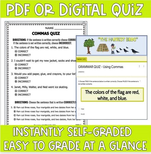 Commas Worksheets Tests • Digital Printable Grade 3 Journeys Lesson 8