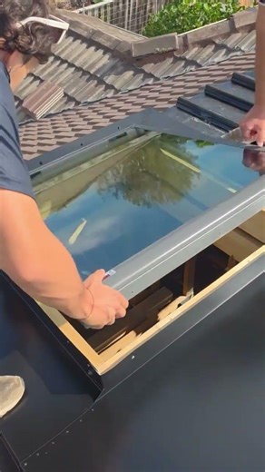 the process of installing a glass roof #construction #roof #glass #popular #viralshorts #shorts