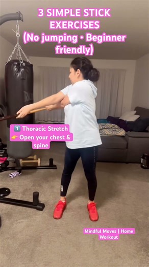 🔥 3 SIMPLE STICK EXERCISES (Full Upper-Body Mobility)#trending #beginnerfriendly #nojumping