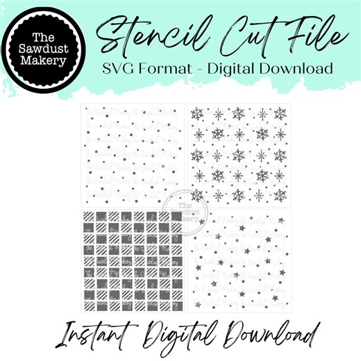 Digital Stencil Set | Cozy Winter Stencils | Stencil SVG | Snow | Stars and Flakes | Twinkle Stars and Flakes | Buffalo Plaid | Stencil File - Etsy