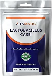 Vitamatic Lactobacillus Casei Probiotic Powder - Digestive Health Support - 100 Gram (3.5 OZ) - 100 Servings