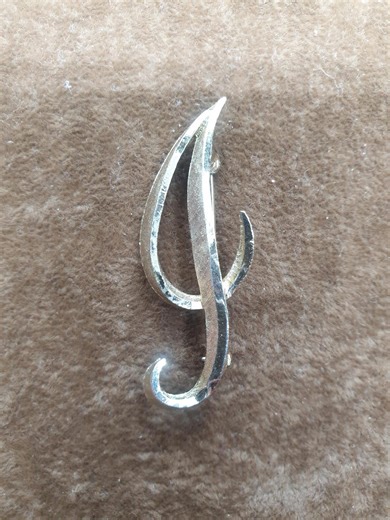 Vintage Brushed Gold Tone Initial Script "j" Pin Brooch Marked Mamselle - Etsy UK