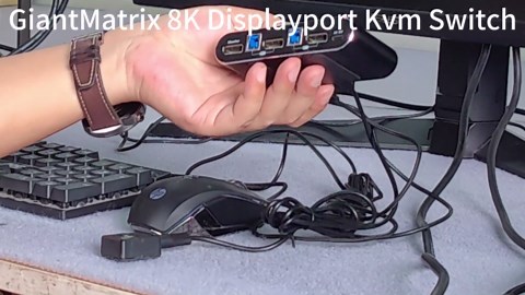 Displayport kvm Switch 1 Monitors 2 Computers 1440p 2 Port kvm Switch displayport 165hz PC Switch 1 Monitor 2 Computers displayport 2.0 1440p 120hz 144hz 165hz 180hz 240hz FreeSync G-SYNC GiantMatrix