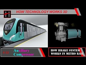 How Brake System Works in Metro Rail ( 3D Animation) #13/17 : Auxiliary Compressor