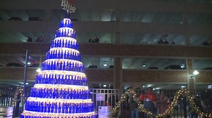 Beer bottles used to create 15-foot Christmas tree in downtown Buffalo