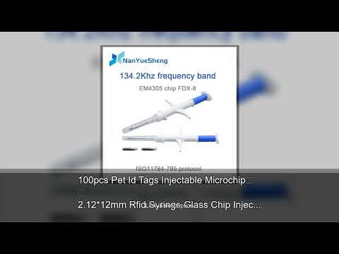 100pcs Pet Id Tags Injectable Microchip 2.12*12mm Rfid Syringe Glass Chip Injector Pet Dog Supp
