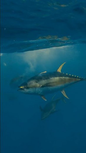 Giant Yellowfin Tuna Feeding on the Surface in the Azores! #tuna