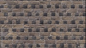 Old brick wall in a background image. Cracked from time, peeling dirty bricks of red and gray color with traces of plaster. 3D-rendering