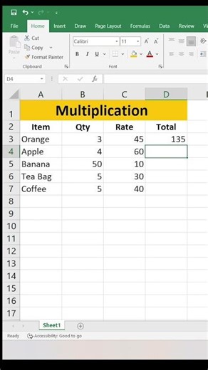 Excel - Multiplication