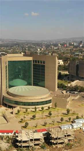 Drone flies over Addis Ababa, Ethiopia's capital