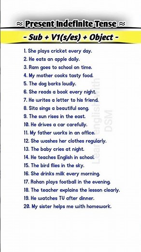 20 Affirmative sentences #learnenglishwithdsm #spokenenglish #dailyusesentence #shortvideo #english