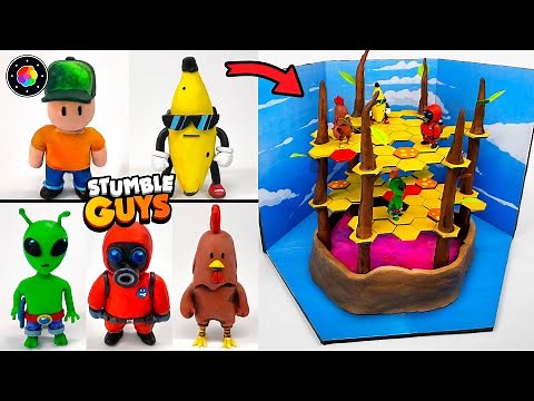 Diorama GIGANTE de STUMBLE GUYS! (Mr. Stumble, Banana, Chicken, Alien, Radioactivo) | PlastiVerse