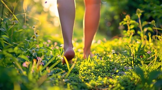 Grass, Woman, Bare Foot. Free Stock Video
