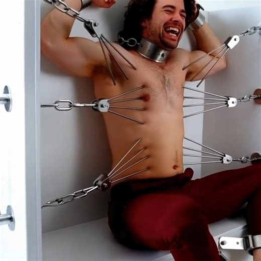 Kinky Bondage-Tickler on Instagram: "Ai-Generated. Captured and shackled to the tickle machine. #Ai #Tickles #bondage #kinky #tiedup #tied #AiGenerated #handsome #Tickling #Ticklish #Tickle #Tickled #Tickles #TickleMachine"