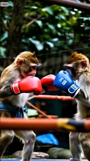 🐵 “Jungle Champ: The Boxing Monkey #wildlifeentertainment #monkey #animals