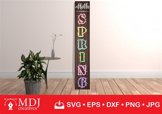 Enseigne de porche Hello Spring SVG : conception de la porte d'entrée (téléchargement numérique) - Etsy France