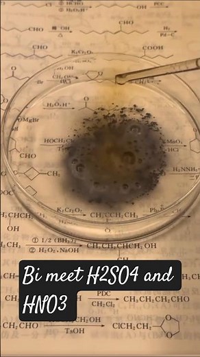 Discover the Thrilling Reaction of Bismuth with HNO3 and H2SO4! #experiment