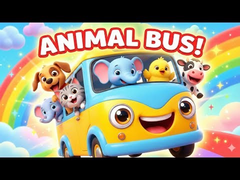 Animal Sounds Bus Song 🚌🐶🐱 | Fun Kids Music | ‪@Lullidoo‬