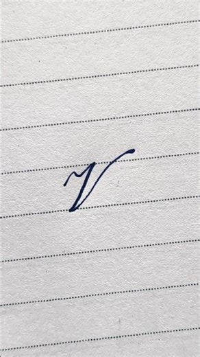 'V' in english cursive handwriting