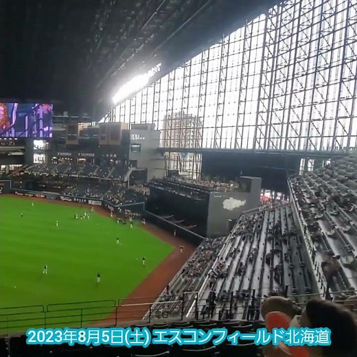 外野ﾗｲﾄｽﾀﾝﾄﾞから見たｴｽｺﾝF #shorts 20230805 @ｴｽｺﾝﾌｨｰﾙﾄﾞ北海道･内野3塁側ﾋﾞｼﾞﾀｰ応援ｴﾘｱ ES CON FIELD HOKKAIDO