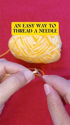 How to thread a needle (yarn threading) #yarninspiration #yarnthreading #crochet