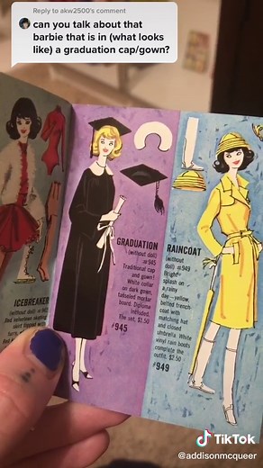 Reply to @akw2500 A lot of people wonder about Barbies age, back then she was supposed to be 18 and just graduated #barbie #vintage #fyp #collector