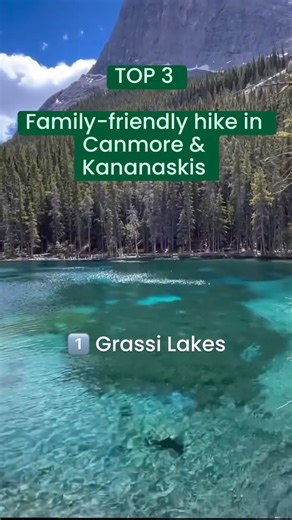 Top 3 Family-Friendly Hikes in Canmore & Kananaskis 🌲 #1 Grassi Lakes Difficulty: Moderate Length: 4.0 km (2.5 miles) Elevation Gain: 250 metres #2 Prairie View Trail Difficulty: Difficult Length: 10.8 km (6.7 miles) Elevation Gain: 509 metres (1,670 feet) #3 Black Shale Suspension Bridge Difficulty: Easy Length: 1.0 km (0.6 miles) Elevation Gain: 58 metres (190 feet) Stay tuned for a blog post with our full recommendations, coming soon! 📹 IG: @robertsiladicro | @gowayout | @genncisco | #Explo
