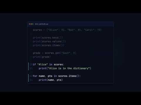 Dictionary Methods - Python for Beginners