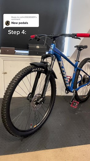 Reply to @collin356385891 new pedals, grips and mud guard🔥. #kona #kahuna #hardtrail #bike #mtb #blue #red @jose.jsy