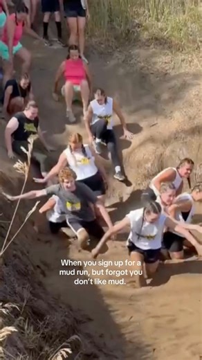 Muddy Dash on Instagram: "ᗰᑌᗪ ᗰOᖇᗩᒪE ᗷOOᔕTEᖇ POV: When you sign up for the Mud Run, but you don't like the Mud. One big jump is all it takes—and a Mud morale booster with Friends. 👉 Join the Sacramento, CA mud run on November 8, 2025 https://muddydash.com/find-a-race/ 🎥: @hey.sara.and . . . #muddydash #muddydashnation #teamrun #mudbuddies #obstaclecourse #grouprun #muddyfun #muddydashusa #getmuddy #fypシ #fypageシ #foryoupageシforyou #foryoupageシ #mudrun #funrun #5krun #running #runcommunity #mud