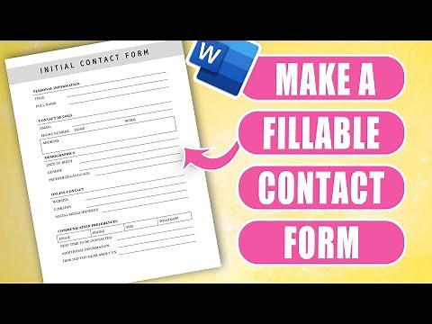How to Make a Fillable Contact Form in Word | Step-by-Step Tutorial