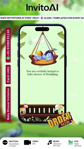 Baby Shower Invitation Video | Custom Baby shower | AI- 1461