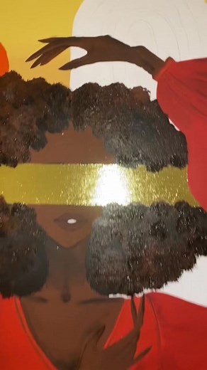 African Woman Portrait Painting Process | Acrylic Artwork