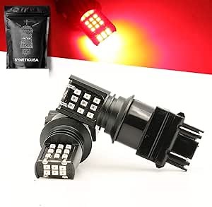 3157 Red Flashing Strobe Blinking Rear Alert Safety Brake Tail Stop High Power LED Light Bulbs