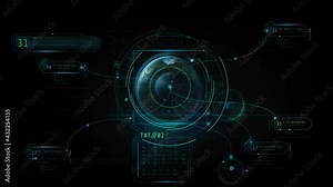 Earth projection with infographics, animation with alpha channel.