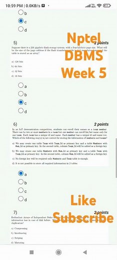 nptel DBMS Week 5 Assignment Answers #nptelanswers #nptelcourse