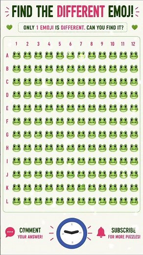 Find the Different Frog 🐸👀. #emoji #shorts #quiz #emojichallenge