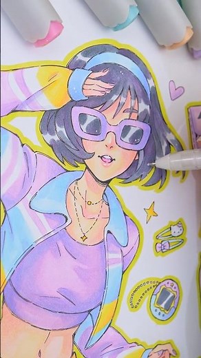 watch the full video to discover easy alcohol marker tips & tricks I use all the time! 💖 #drawing